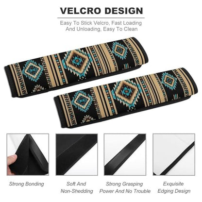 2 Pack Southwestern Tribal Animal Geometric Pattern Car Seat Straps Shoulder Pads Soft Padded Shoulder Harness Cover for Adult Use, Stroller Pushchair High Chair, Pressure Relief - color: Pattern 1054