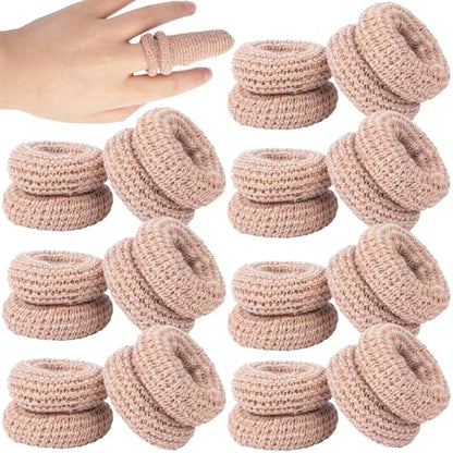 15pcs Cotton Finger Cots, Elastic Finger Sleeve, Skin Color | Anti-Slip, Breathable Finger Protectors, for Construction, Gardening, Kitchen, Carving