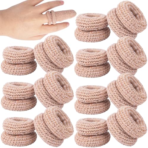 15pcs Cotton Finger Cots, Elastic Finger Sleeve, Skin Color | Anti-Slip, Breathable Finger Protectors, for Construction, Gardening, Kitchen, Carving
