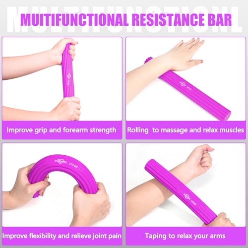 DICYWUDI Flex Therapy Bar and Grip Strength Trainers set, Physical Therapy & Resistance Bar for Golfers Elbow,Tendinitis,Wrist,Forearms Pain, Improve Grip Strength and Relieve Pain - color: 13pcs ‎orange Sets