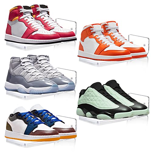 Forzacx Floating Shoe Display Set of 5, Sturdy Levitating Acrylic Shelf , Easy to Install Sneaker Shelves Storage, for Bedroom, Hallways etc - Display Your Top Shoes Maximize Wall Space