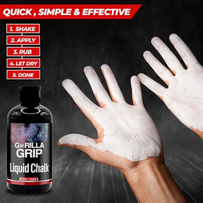 Liquid Chalk for Gym & Sports-Extra Strong Grip Lifting Chalk for Fast Drying,Weightlifting,Rock Climbing & Pole Fitness - style: 1x50ml