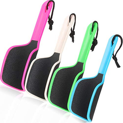 4 Pcs U Shaped Curved Foot File, Double Sided Callus Remover for Dead Skin | 4 Colors, Heel Wrap Fit, Coarse & Fine Grit, Removes Rough Skin, Pedicure Rasp