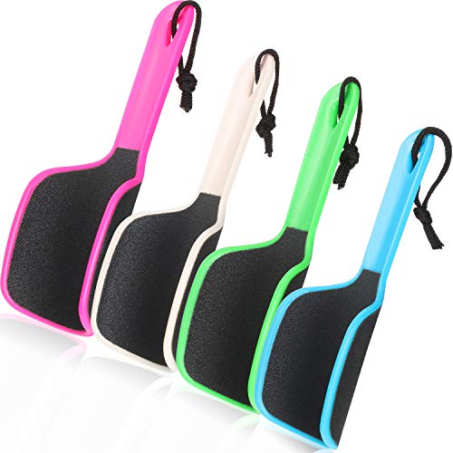 4 Pcs U Shaped Curved Foot File, Double Sided Callus Remover for Dead Skin | 4 Colors, Heel Wrap Fit, Coarse & Fine Grit, Removes Rough Skin, Pedicure Rasp