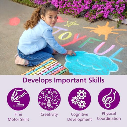 Colorations Jumbo Washable Chalk, Set of 126, Each Piece 4" x 1" | Bulk Outdoor Play Supplies, Non-Toxic, Ages 4+, Classroom Must Haves, Party Favors - style: 126 Pieces