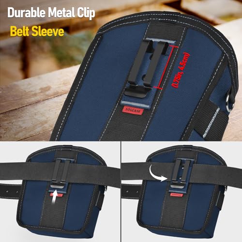 Tool Pouch Nails Screws Bag with Belt Clip (XL, Blue) - color: Blue