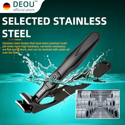DEOU Toenail Clippers for Seniors Thick Toenails, Long Handle Large Toe Nail Clippers with Wide Jaw Opening, Sharp Heavy Duty Nail Cutter for Men Women Elderly
