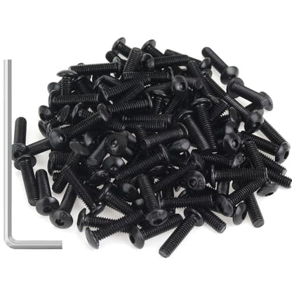 105 Pieces M4 x 16mm Button Head Socket Cap Screws, Thread Pitch 0.7mm, Sutemribor M4 Black Screws, 10.9 Grade Alloy Steel, Black Oxide Finish, Fully Threaded - size: M4 x 16mm, style: Button Head