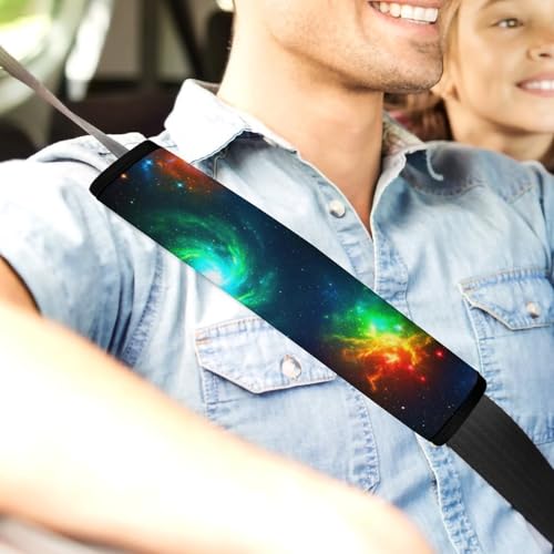 2 Piece Universal Soft and Comfortable Seat Belt Shoulder Pad for Kids, Most Cars, Universe Galaxy Science Fiction Print Seat Belt Covers Cushion, Neck and Shoulder Support - color: Pattern 798