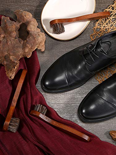 Jovitec 3 Pieces Horsehair Polish Applicator Brush Kit Saddle Soap Shoe Shine Brush Leather Boot Clean Dauber Applicators - color: Brown