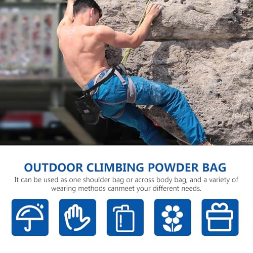 Ciieeo Large Capacity Climbing Chalk Bag with Zippered Chalk Pocket, Lightweight Oxford Cloth and Polar Fleece Material, Creative Design for Bouldering and Outdoor Climbing