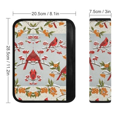2 Pack Red Bird Cardinal Art Car Seat Belt Pad Breathable Shoulder Harness Cover for Adult Use, Stroller Pushchair High Chair, Pressure Relief - color: Pattern 832