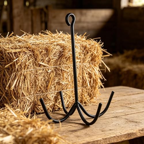 Tack Hooks for Barn 4 Prong Equestrian Gear Organizer Rack | 2 Pieces Tack Hangers for Workshop Garage Utility Room Stable Barn Trailer Stall Fence Rail