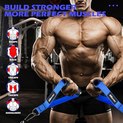 HOXWC Cable Handles Gym Equipment, Heavy Duty Resistance Band Handles, Replacement Exercise Handles for Cable Machine, Pulley System, Strength Trainer, Pull Down Workout, Home Gym Cable Attachments - color: Blue