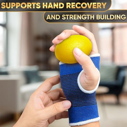 4 Pcs Squeeze Balls for Hand Therapy with 4 Resistance Levels | Set of 4 Hand Exercise Balls for Arthritis, Finger Workout, Thermoplastic Rubber, Portable, Pleasant to Touch & Lightweight
