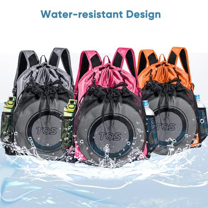 Large Beach Backpack Waterproof Sandproof - Customized Oversized Drawstring Pool Bag with Shoe Compartment for Toiletries, Towels, Gym, Travel - color: Pink, size: Large