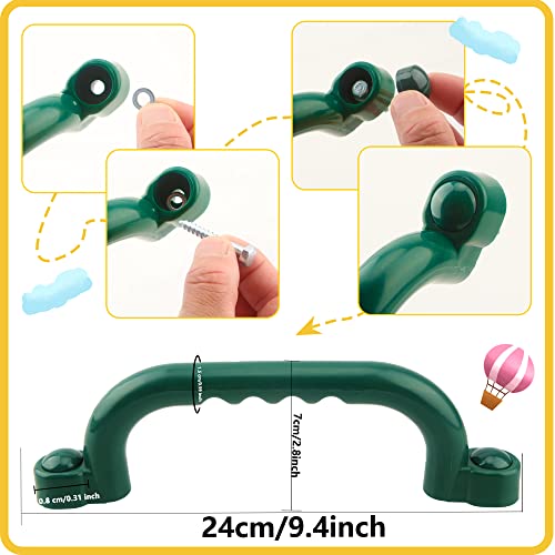 8 Pieces Playground Safety Handles Swing Set Handles Playset Grab Handles for Kids Boys Girls Outdoor Play House Frame Accessories(Green,Blue,Yellow,Red) - color: Green,blue,yellow,red