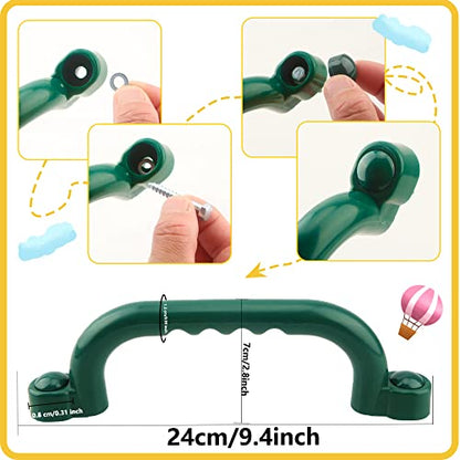 8 Pieces Playground Safety Handles Swing Set Handles Playset Grab Handles for Kids Boys Girls Outdoor Play House Frame Accessories(Green,Blue,Yellow,Red) - color: Green,blue,yellow,red