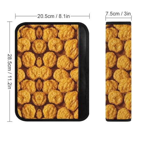Universal Fit Car Seat Belt Pad for Elderly Support, All Vehicles, 2 Piece Food Chicken Nuggets Automotive Seat Belt Protector Pressure Relief - color: Pattern 924