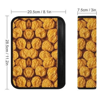 Universal Fit Car Seat Belt Pad for Elderly Support, All Vehicles, 2 Piece Food Chicken Nuggets Automotive Seat Belt Protector Pressure Relief - color: Pattern 924