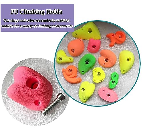 Set of 5 Screw-On Rock Climbing Holds, Random Style PU Climbing Grab Rocks, Home School Rock Climbing Wall for Wood Plank/Concrete Wall(Size:5pcs-Solid Wall Installation) - size: 5pcs-Solid wall installation