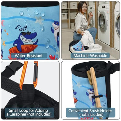 Shark Chalk Bag Animal Adventure Edition Chalk Bags for Rock Climbing Climbers Bouldering Gyming Sports Gift for Adults Kids Teenagers, Carry Dog Treats, Gym Bottles, Trail Trash