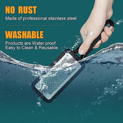 Foot Files Callus Remover 2 Pcs Stainless Steel Professional Pedicure Foot Rasp and Dual Sided Scrubber Foot Care Tools to Removes Hard Skin Corns for Dry and Wet Fee - style: 2 X Foot Files&rasp