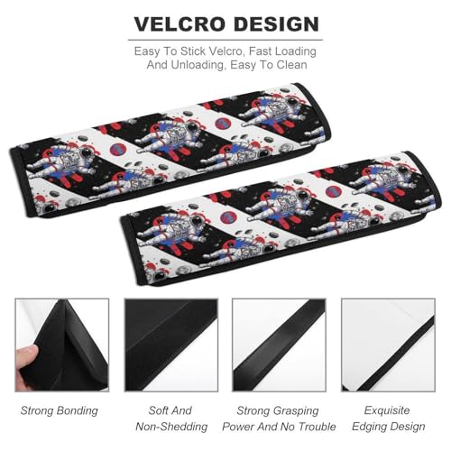 Universal Soft and Comfortable Seat Belt Shoulder Pad for Adult Use, Most Cars, 1 Pair Astronaut Space Astronaut Harness Pads Strap Anti-Slip Pad - color: Pattern 682