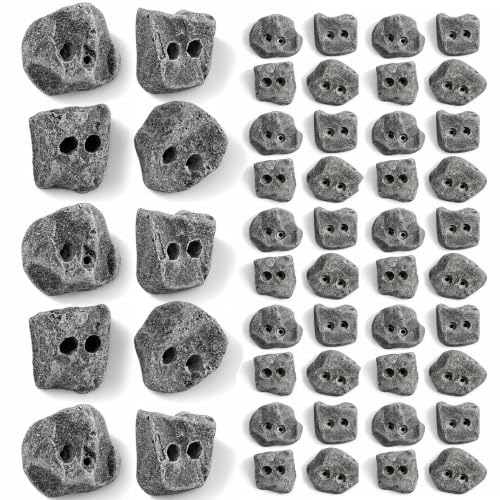 50 Large Screw On Rock Climbing Holds for Rock Wall Grips Made in USA | Rock Climbing Holds for Indoor Outdoor Play Set, Garage Gym, Bouldering, Trees - Rocky Mountain Climbing Gear - color: 50pcs Natural Gray