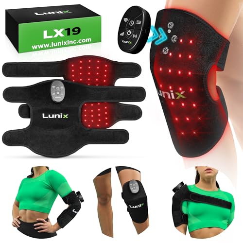 Lunix LX19 Red Light Therapy for Knee, Elbow and Shoulder, Triple Chips LED 850 and 660nm, Infrared Therapy for Circulation & Joint Support, Rechargeable, Adjustable Intensity - size: Knee/Shoulder/Elbow