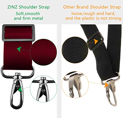 ZINZ 79 inch Shoulder Strap, Extra-thick Fixed Cushion Pad and Dual Clasps Universal Replacement Strap with Metal Swivel Hooks for Laptop Bags, Luggage Bags, Camera, Crossbody (200cm,Red) - color: Red