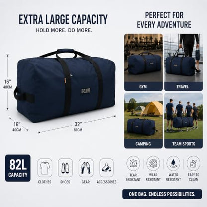 Heavy Duty Cargo Duffel Large Sport Gear Drum Set Equipment Hardware Travel Bag Rooftop Rack Bag - color: Navy, size: 21" x 10" x 9"