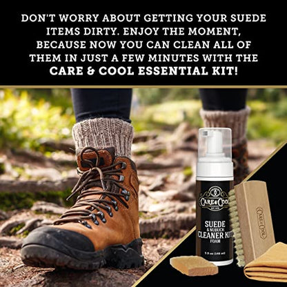 Care & Cool Suede and Nubuck Cleaner Foam Kit (5 oz) - Revitalizes and Refreshes Shoes, Boots, Clothes, and Furniture - style: Foam Kit