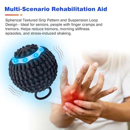 Yitrust 4 Speed Vibrating Massage Ball Rechargeable Vibration Therapy Ball for Hand Tremor & Parkinson's Support - Physical Therapy Massage Device Elderly-Friendly Design