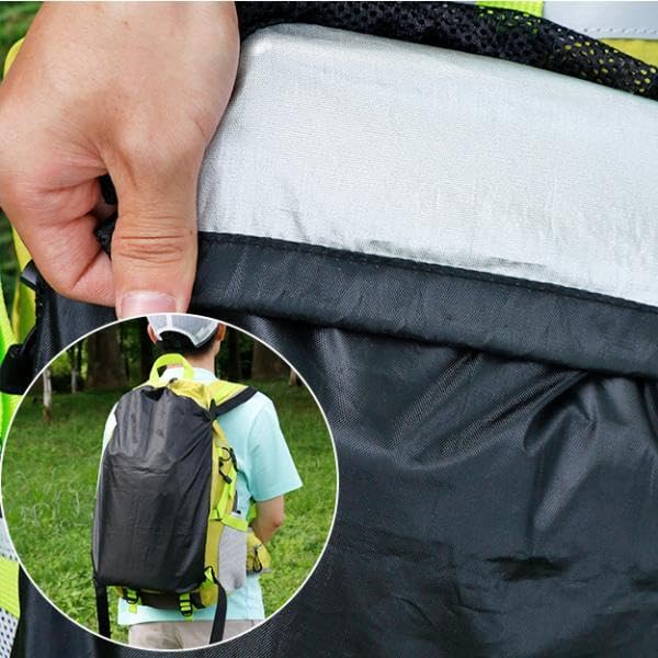 Menolana Backpack Extension Bag Large Capacity Mesh Pocket Foldable External Storage Pouch Oxford Cloth Lightweight Breathable Waterproof Side Straps Suitable