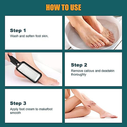 Foot Files Foot Scrubber Pedicure, Stainless Steel Callus Remover for Feet, Professional Foot Grater Rasp Scraper to Hard Skin Corns for Dry and Wet Fee - style: 1X Foot Files(Pink)