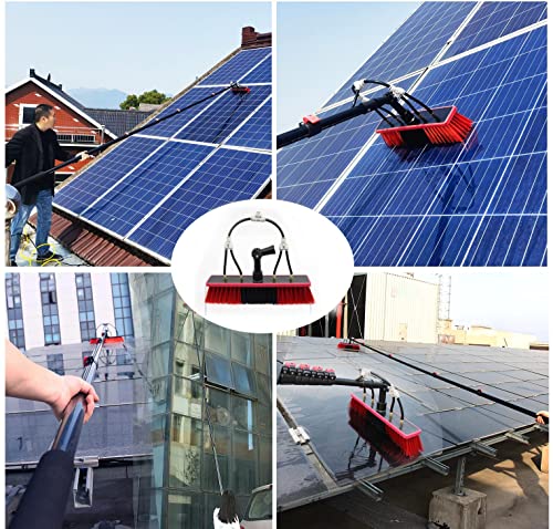 3.6~10.8m Window Cleaning Pole, Water Fed Telescopic Brush, Window Cleaner Kit, Extendable Solar Panel Washing Equipment Cleaning Conservatory Roof Extendable Cleaner Con - color: 35cm Brush Head, size: 12FT/3.6M