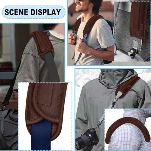 ZINZ 2-Pack Universal Shoulder Pad with Ultra thick Cushion for Bag Luggage Bag Crossbody, Plus Long & Anti-Slip & Breathable,Brown - color: Brown-2pack