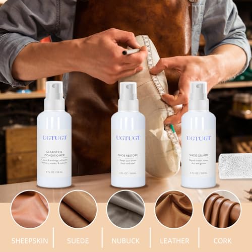 Shoe Cleaner Kit with Shoe Cleaner, Shoe Waterproof, Shoe Care with Shoe Brush & Cleaning Towel, Removes Dirt, Ideal for Suede, Nubuck, Sneaker, Leather, Sheepskin Boots, Sandals