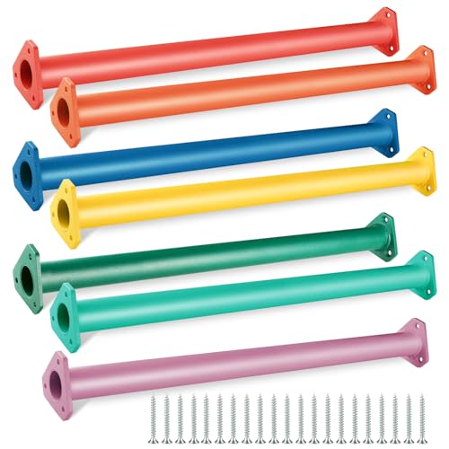 7 Colors 22 Inch Steel Monkey Bars Ladder Rungs Set for Backyards Playground and Children Indoor and Outdoor Climbing Kit (7 Pack) - size: 22 Inch Long