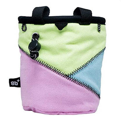 8BPLUS PROBAG - Chalk Bag for Climbing & Bouldering - Belt, Carabiner and Giftbox Included - Wide Opening - Brush Holders for Left & Right Handers - style: PINK PASTEL