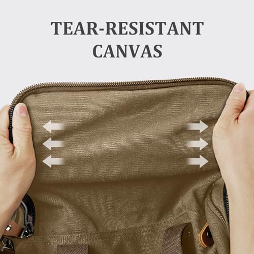 Gonex Canvas Duffle Bag for Travel 60L Duffel Overnight Weekend Bag(Coffee) - color: Coffee, size: X-Large-60L (Without Shoe Compartment)