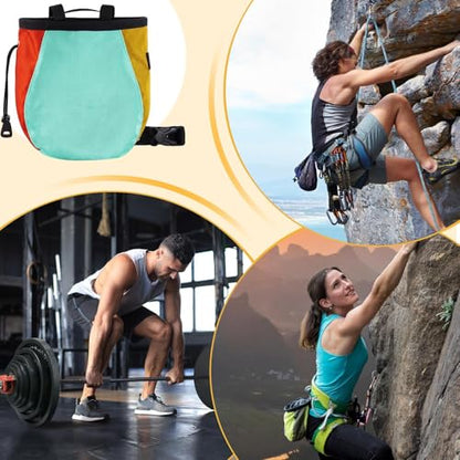 Gym Chalk Bag Waterproof Refillable Pouch | Rock Climbing Storage Pockets Outdoor Gear for Weightlifting Disc Golf Gymnastics Outdoor Adventure Weightlifters Climbers