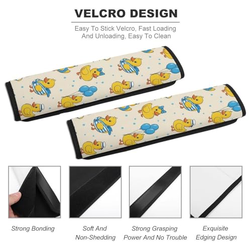 2 Pack Cute Rubber Duck Funny Seat Belt Cover Universal Fit Seat Belt Cushion for Kids, Stroller Pushchair High Chair, Neck and Shoulder Support - color: Pattern 746