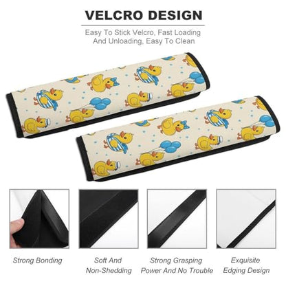 2 Pack Cute Rubber Duck Funny Seat Belt Cover Universal Fit Seat Belt Cushion for Kids, Stroller Pushchair High Chair, Neck and Shoulder Support - color: Pattern 746