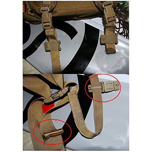 Jadedragon Multipurpose Tactical 360 Rotation D-Ring Clips/Locking Carabiner/Hydration Tube Clips/Elastic String Strap Management Tool for MOLLE Webbing Attachment Backpacks - color: WB-Black