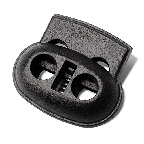 DYZD Plastic Cord Locks Spring Toggle Stopper Double Hole Cord Locks for Drawstring,Clothing, Shoelaces, Backpack, Lanyard(10PCS,Black) - color: Black, size: 10PCS