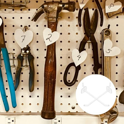 50pcs Plastic Pegboard Hooks 15cm Peg Board Accessories for Garage Organization Tool Hanging Board Hooks for Workshop and Retail Display