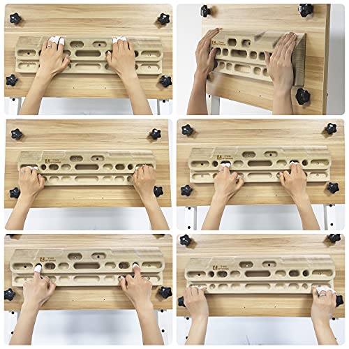 TWO STONES Climbing Hangboard Rock Climbing Training as Climbing Fingerboard with Jugs, Slopes and Edges, Pockets as Door Mounted Training Station Rock Climbing Pull Up Bar