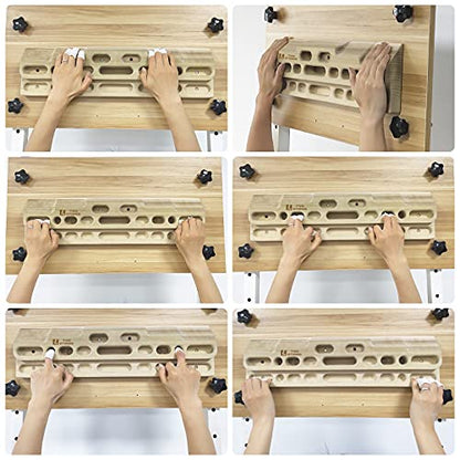 TWO STONES Climbing Hangboard Rock Climbing Training as Climbing Fingerboard with Jugs, Slopes and Edges, Pockets as Door Mounted Training Station Rock Climbing Pull Up Bar